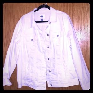 Old Navy White Jean Jacket 2X